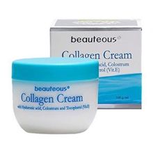 Beauteous Collagen Cream with Hyaluronic Acid, Colostrum and Vitamin E, 100 GramBeauteous