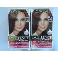 Loreal Paris, Excellence Non-Drip Creme, 4RM, Dark Mahogany Red, (Pack of 2)Excellence