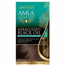 Optimum Salon Haircare Amla Legend Miraculous Black Oil Dull Defying Haircolor, Natural Dark Brown 1 setAmla Legend