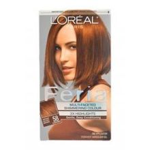 L&#039;OREAL Feria Multi-Faceted Shimmering Color 3X Highlights#58 Medium Golden Brown-Warmer L&#039;Oreal Paris Hair Color 1 Application UnisexL&#039;Oreal Feria