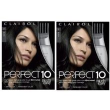  Clairol Perfect 10 By Nice &#039;N Easy Hair Color 002 Black 1 Kit (Pack of 2)Clairol