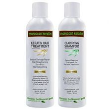 Moroccan Keratin for Brazilian Keratin Hair Treatment GOLD SERIES Proven Formula 250ml x2 With Clarifying Shampoo Made in USAMoroccan Keratin