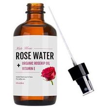 Rose Water Facial Toner &amp; Spray + Organic Rosehip Oil + Vitamin E (4oz) by Kate Blanc. Alcohol Free. Chemical Free. Instant Freshness for Face. Natural Astringent. Makeup Remover. Softer SkinKate Blanc Cosmetics