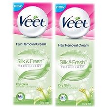 Veet Dry Skin Hair Removal Cream - 50 g (Pack of 2)Veet