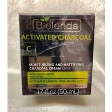 BIELENDA ACTIVATED CHARCOAL MOISTURIZING &amp; MATTIFYING CHARCOAL CREAM MASK. ACTIVATED CARBON, HYALURONIC ACID. COMBINATION &amp; OILY SKIN. NIGHT CREAM 1.7 FLOZBIELENDA