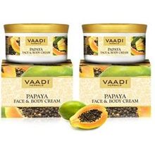 Papaya Face &amp; Body Moisturizer Cream 10.6 Oz (Pack of 2 X 150 Gm) - Herbal Cream - All Natural - Paraban Free - Sulfate Free - Vaadi HerbalsVaadi Herbals