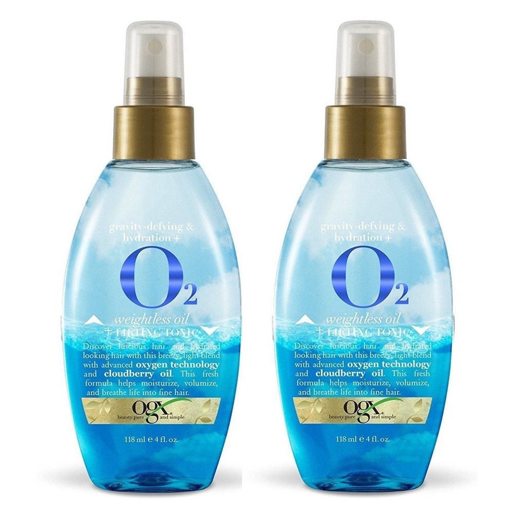 Ogx Gravity-Defying &amp; Hydration Plus O2 Weightless Oil &amp; Lifting Tonic 4oz (2 Pack)OGX