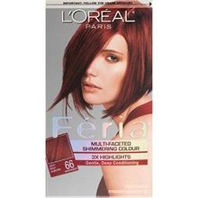L&#039;OREAL Feria Multi-Faceted Shimmering Color 3X Highlights Very Rich Auburn and Warmer 66 - ( Pack of 1)L&#039;Oreal Feria